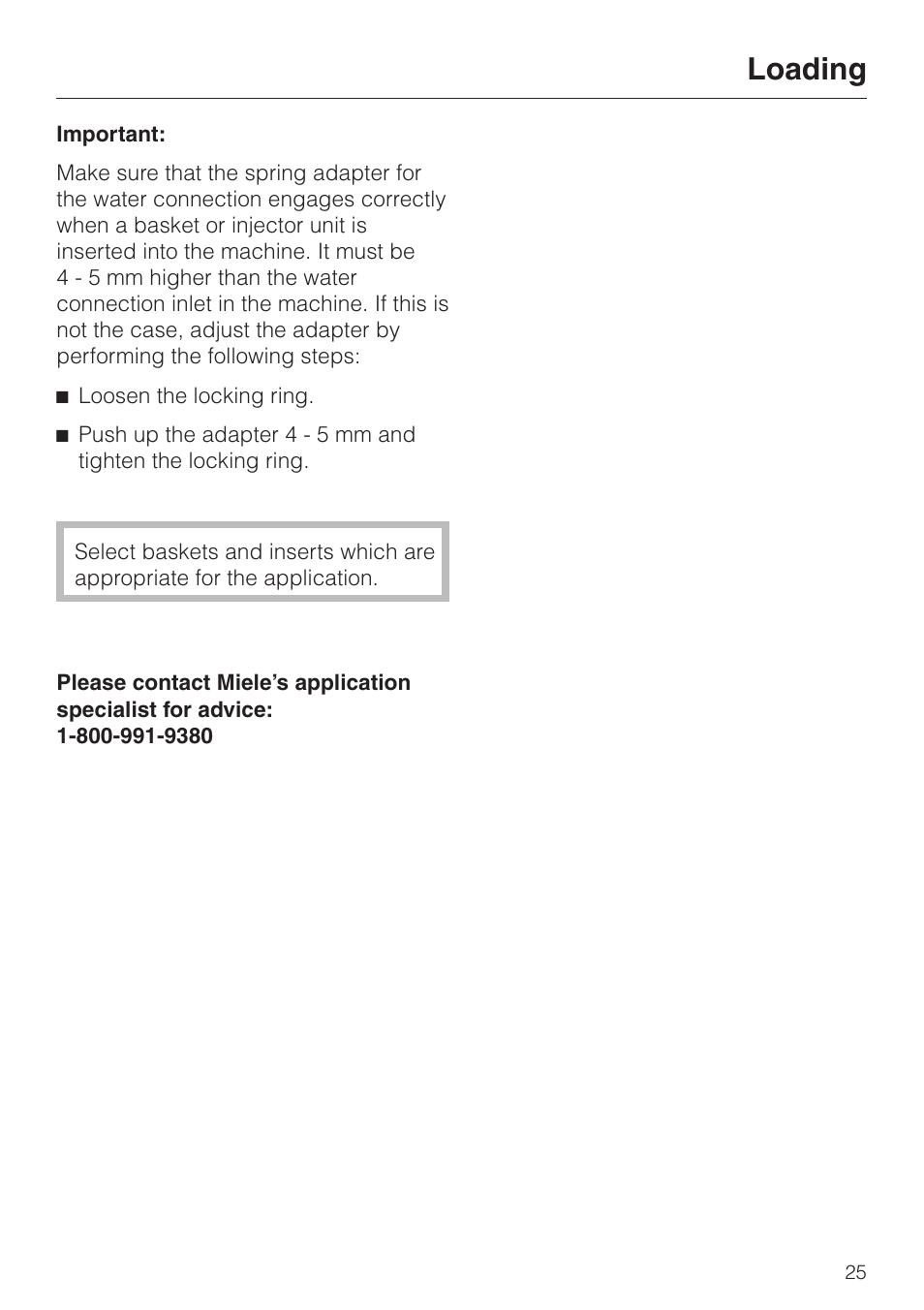 Loading | Miele G 7883 User Manual | Page 25 / 64