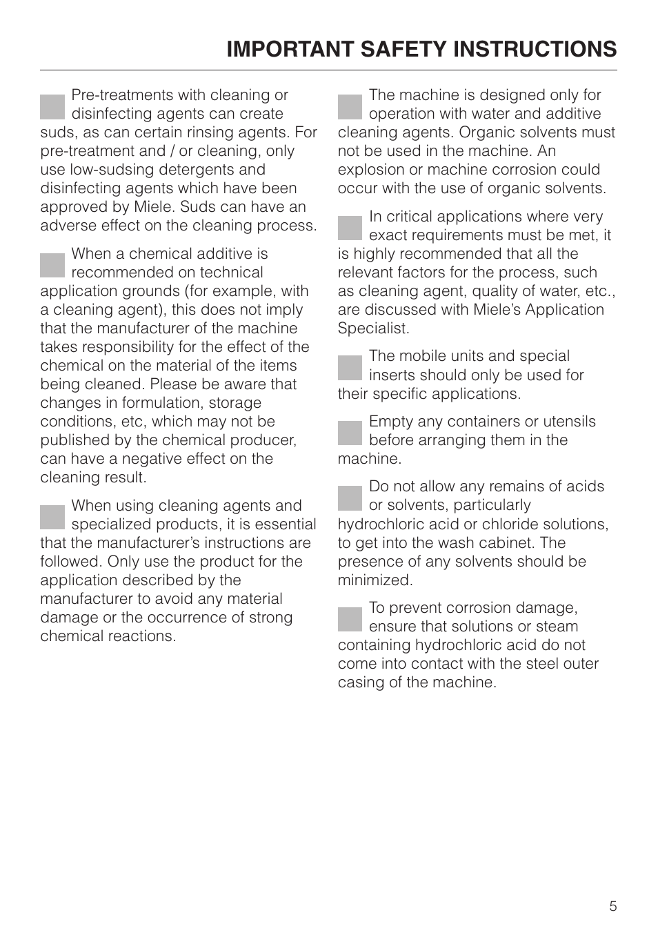 Important safety instructions | Miele G 7883 User Manual | Page 5 / 64