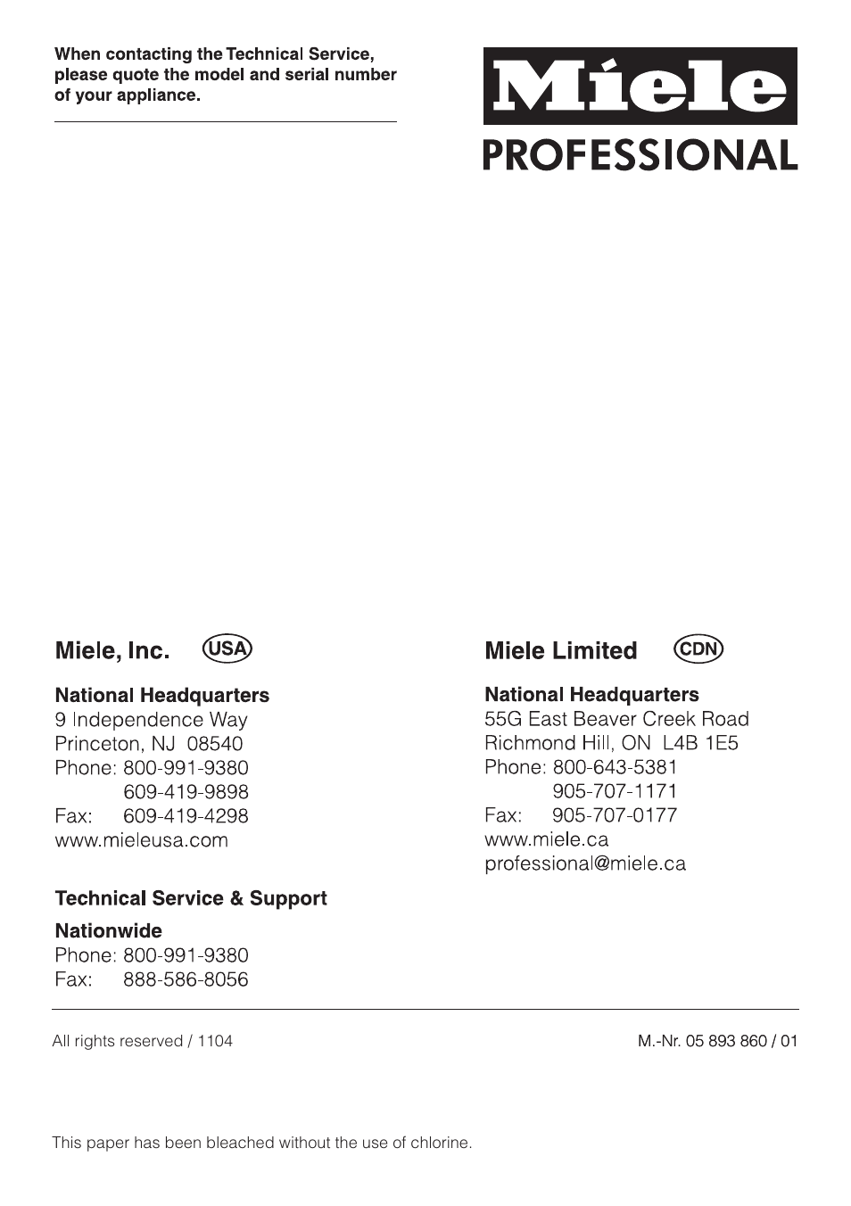 Miele G 7883 User Manual | Page 64 / 64