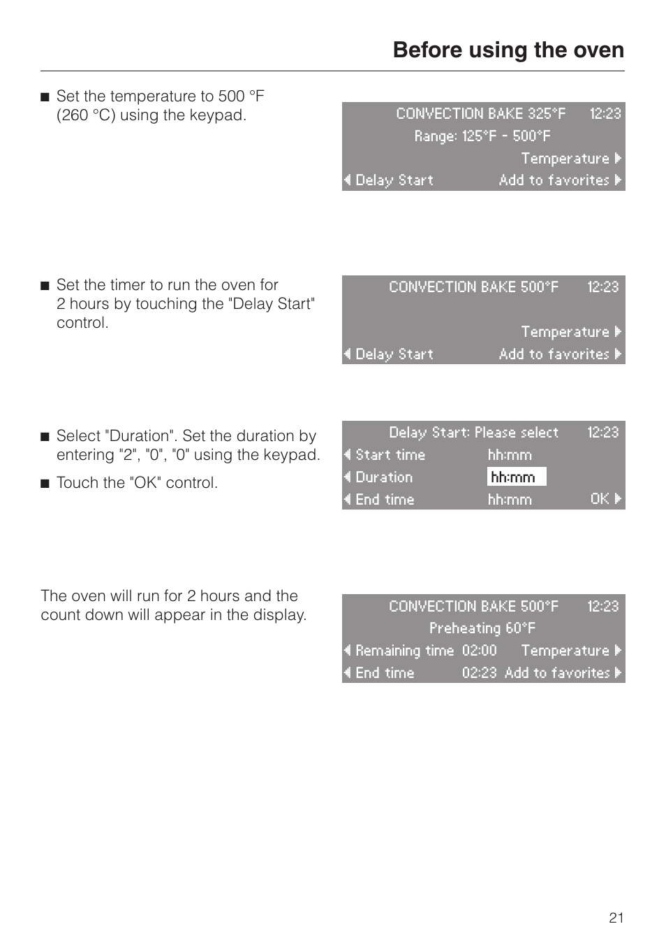 Before using the oven | Miele H4880BP User Manual | Page 21 / 76