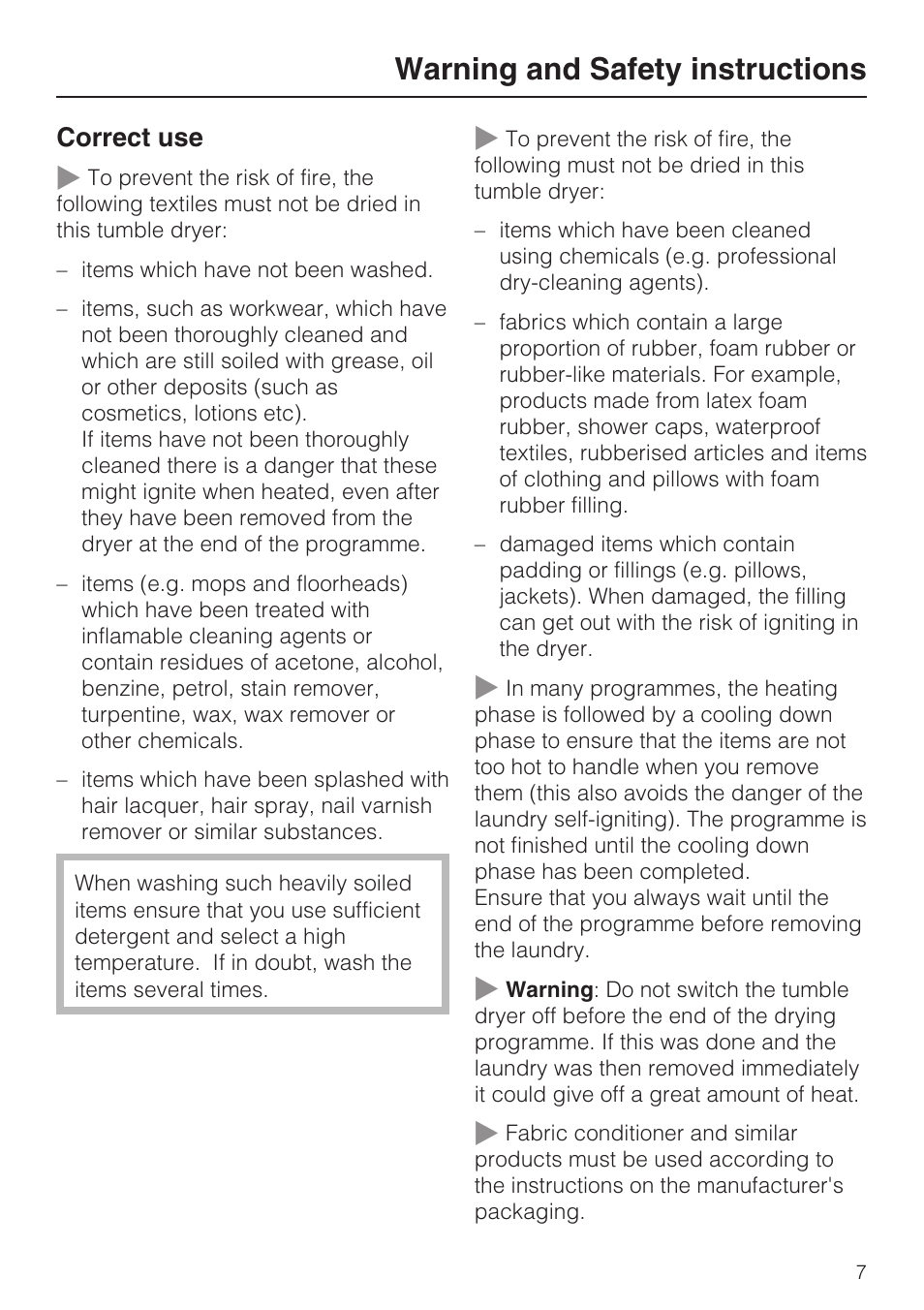Warning and safety instructions | Miele T 8822 C User Manual | Page 7 / 56