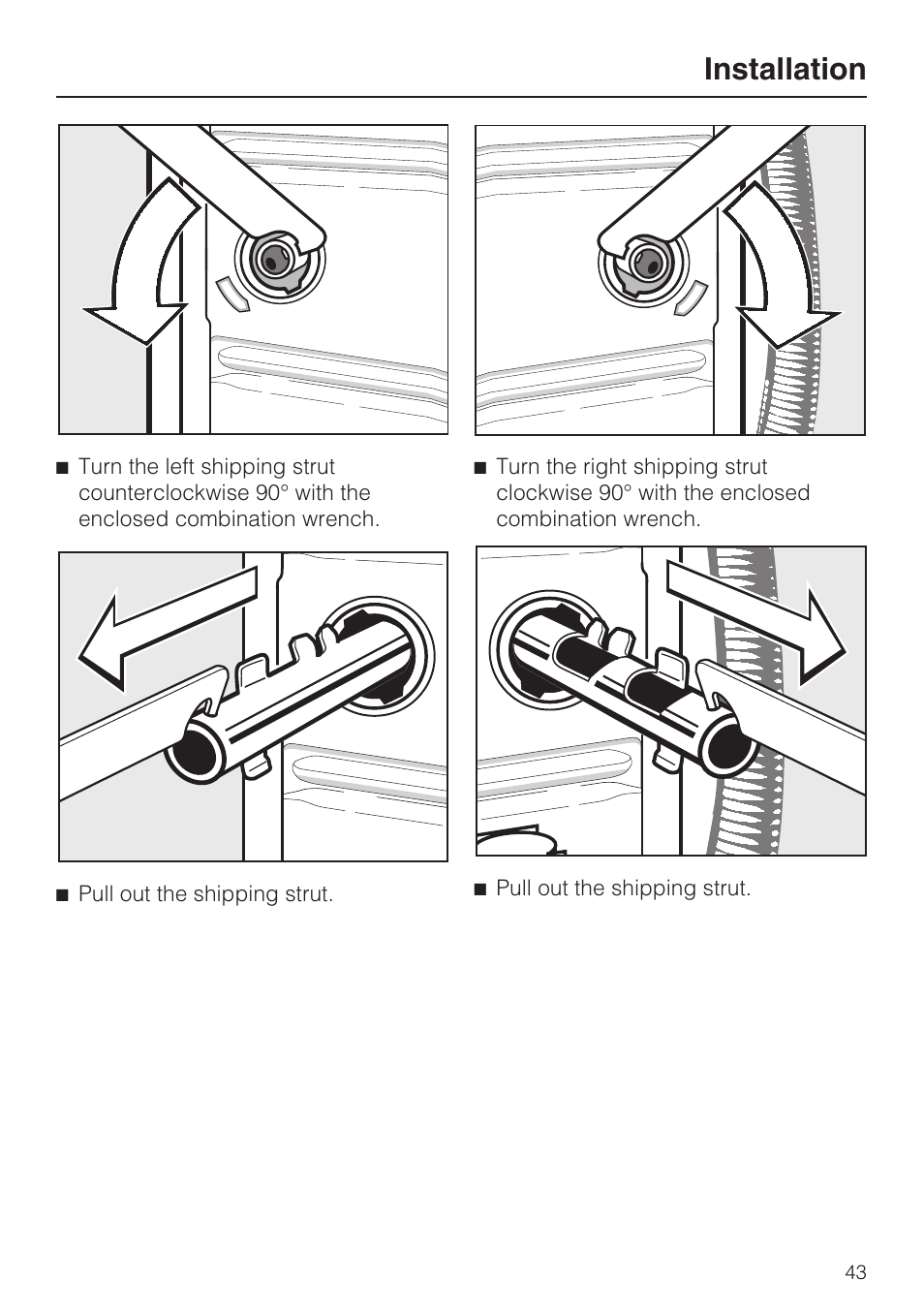 Installation | Miele W3035 User Manual | Page 47 / 56