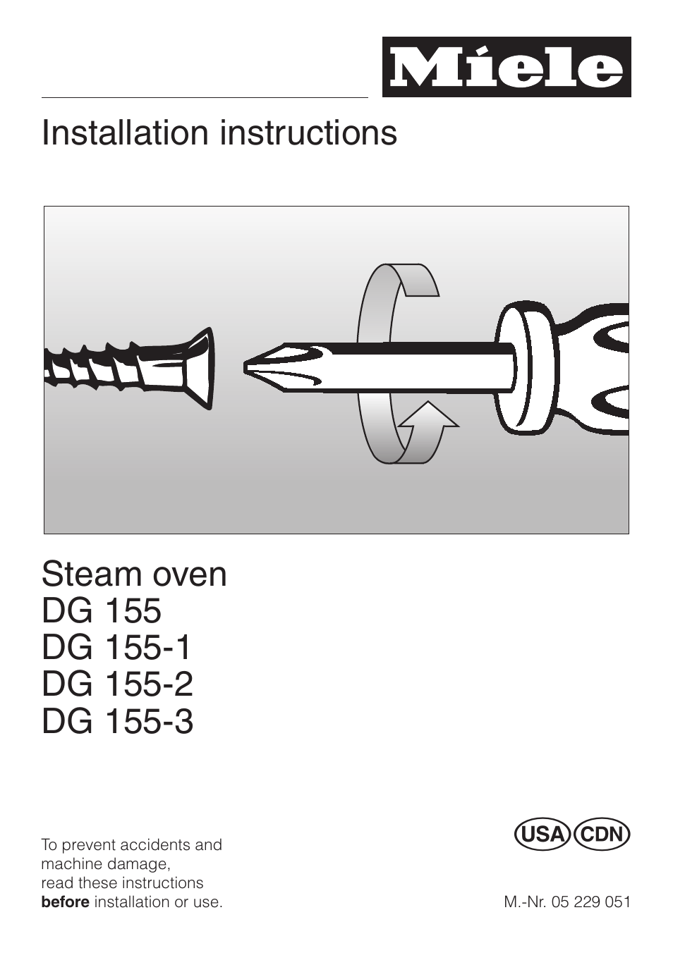 Miele DG155-1 User Manual | 12 pages