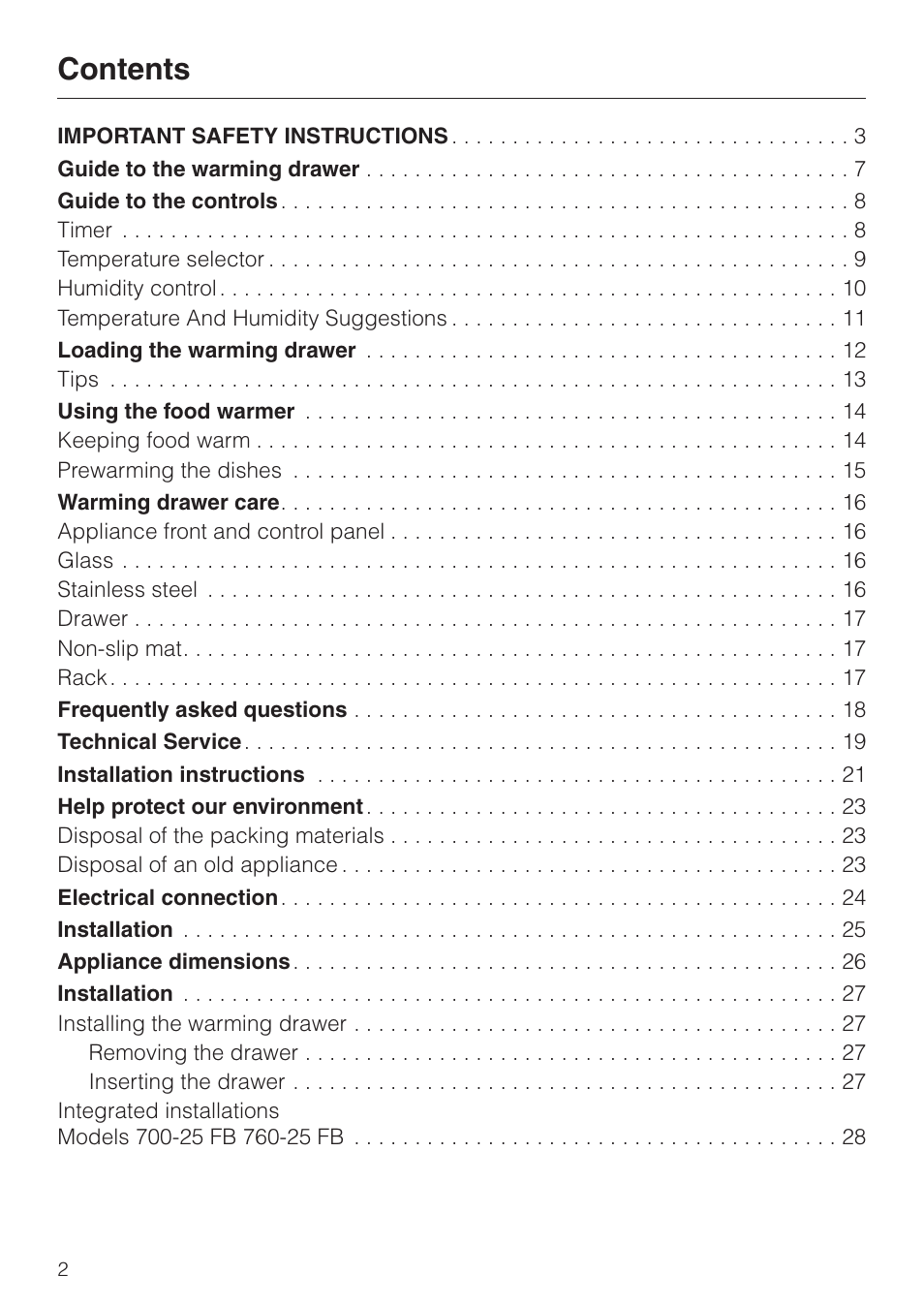 Miele ESW700-25 User Manual | Page 2 / 32