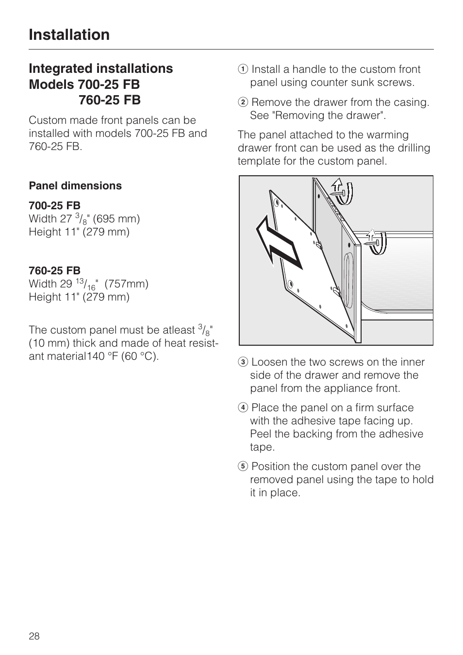 Installation | Miele ESW700-25 User Manual | Page 28 / 32