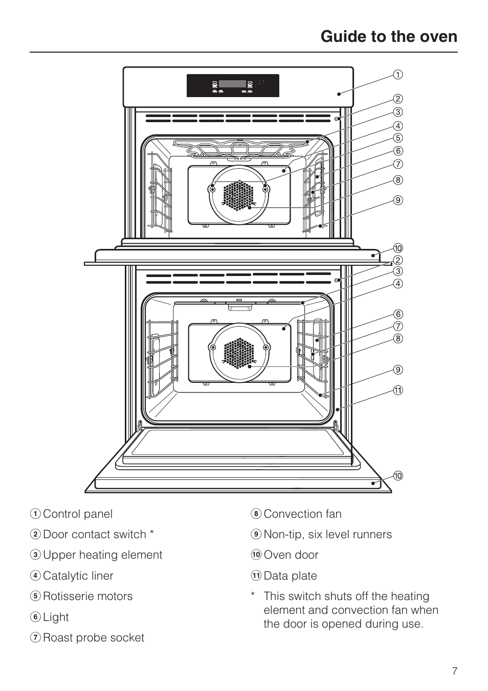 Guide to the oven 7, Guide to the oven | Miele H4890B2 User Manual | Page 7 / 76