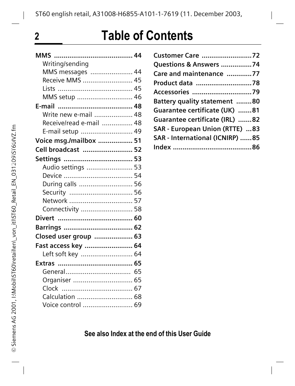 Siemens ST60 User Manual | Page 2 / 89