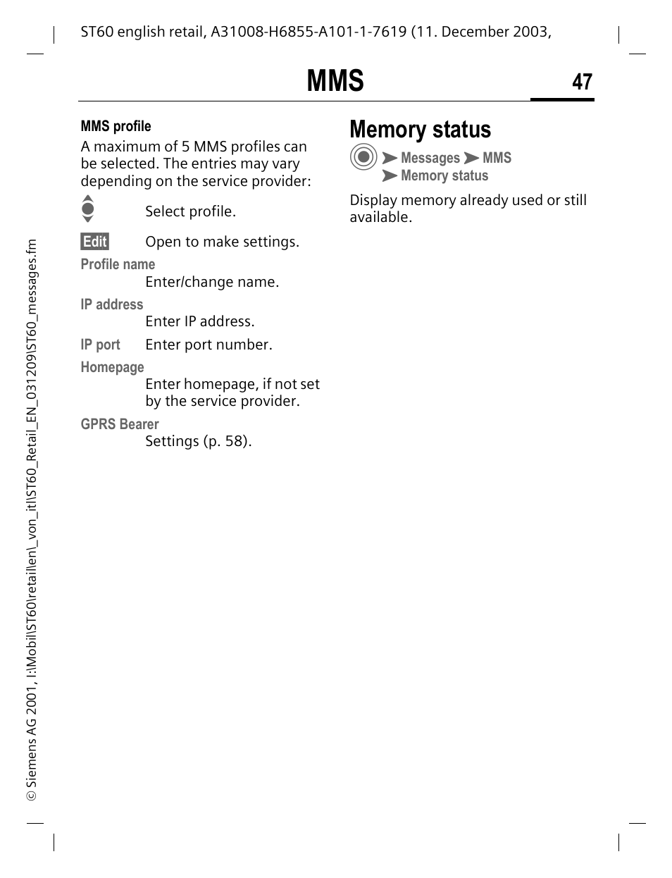 Siemens ST60 User Manual | Page 47 / 89