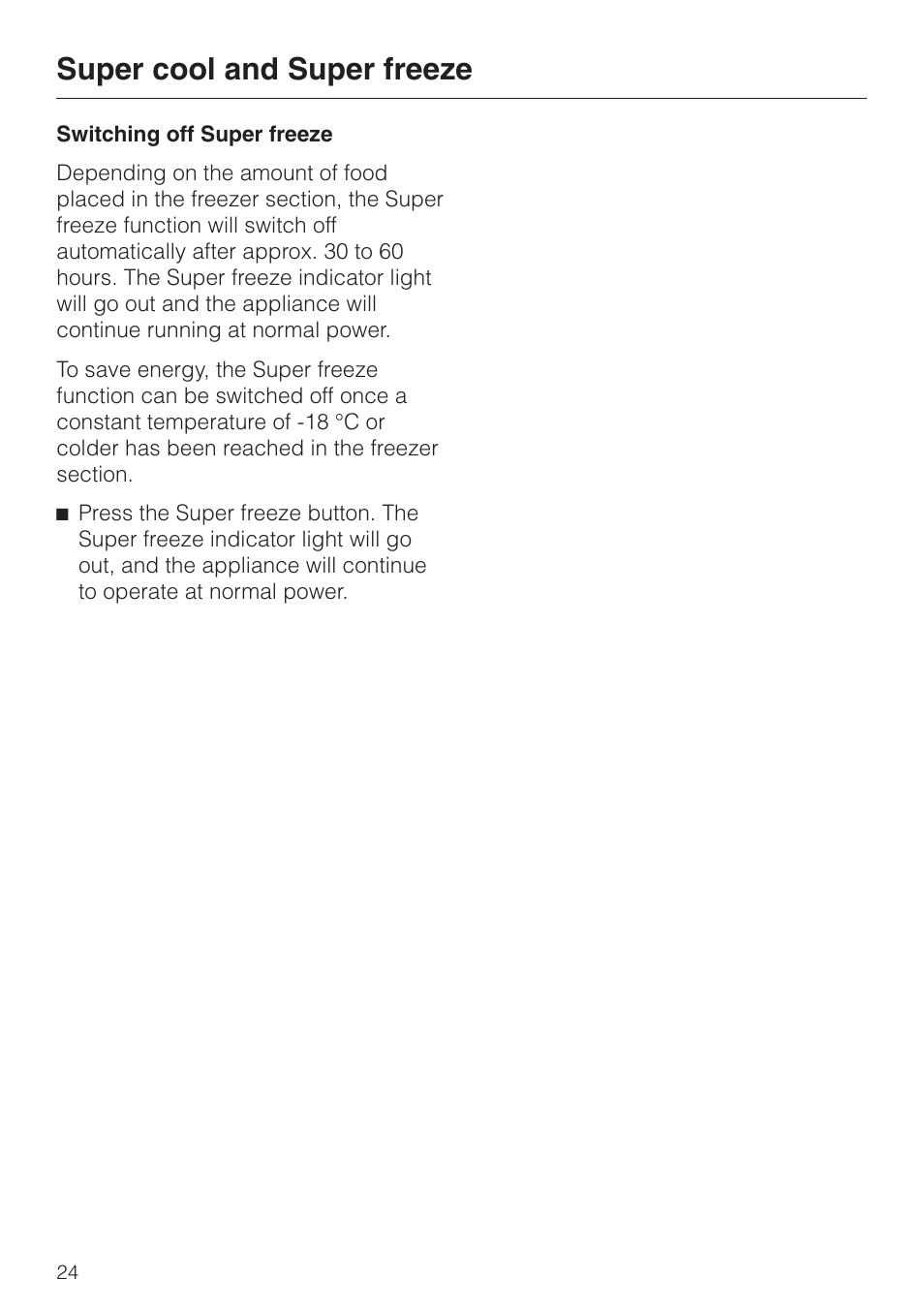 Super cool and super freeze | Miele KF 9757 iD User Manual | Page 24 / 64