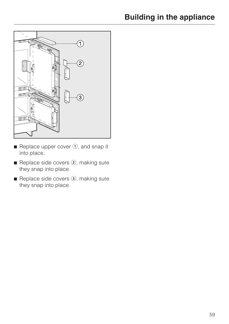Building in the appliance | Miele KF 9757 iD User Manual | Page 59 / 64