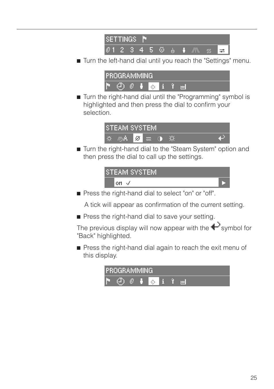 Settings: customising your machine | Miele CVA 2660 User Manual | Page 25 / 88