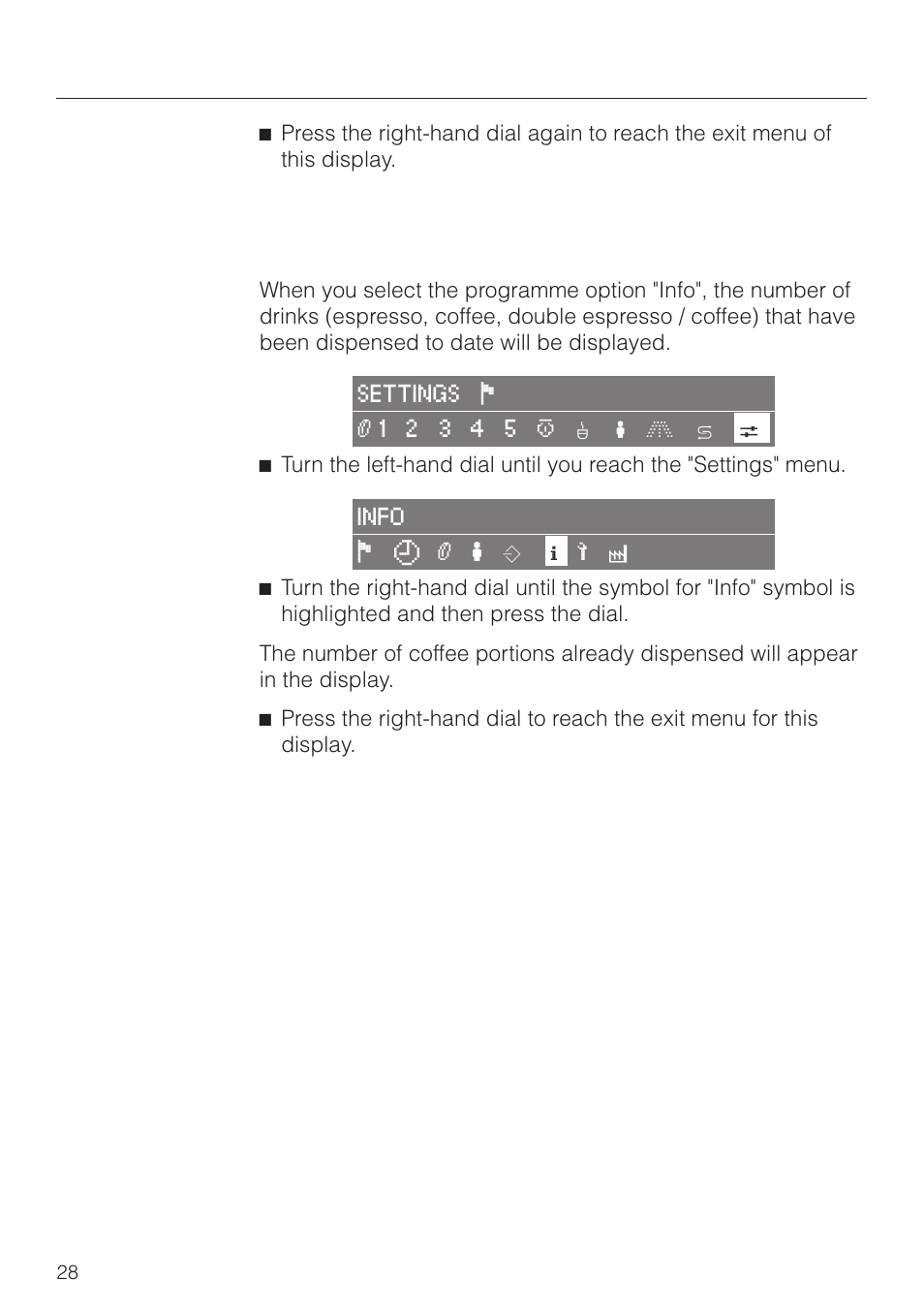 Settings: customising your machine | Miele CVA 2660 User Manual | Page 28 / 88