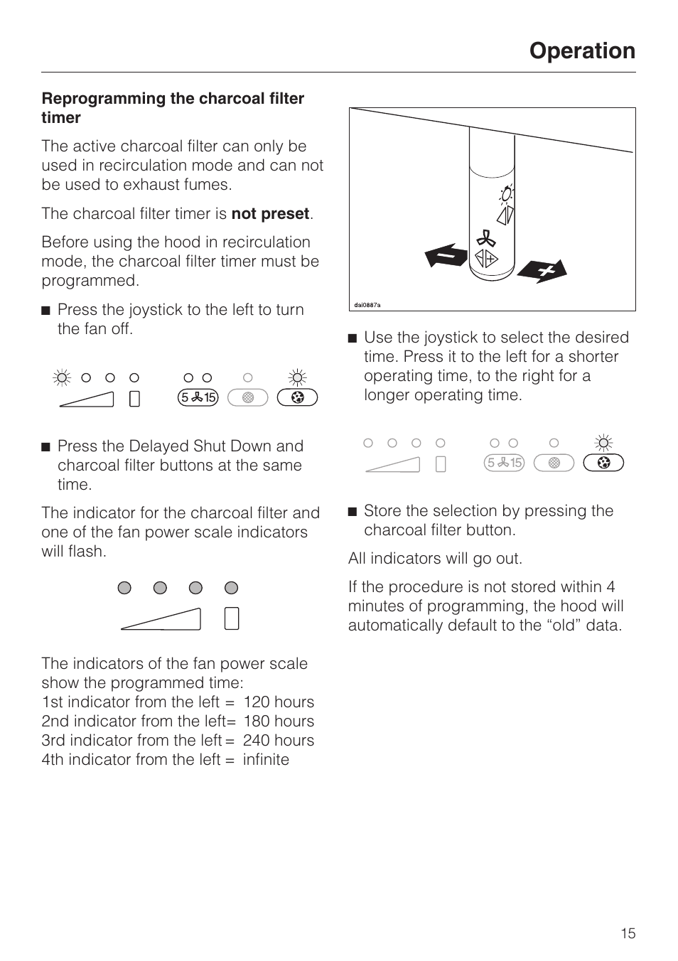 Operation | Miele DA 362-75 User Manual | Page 15 / 40