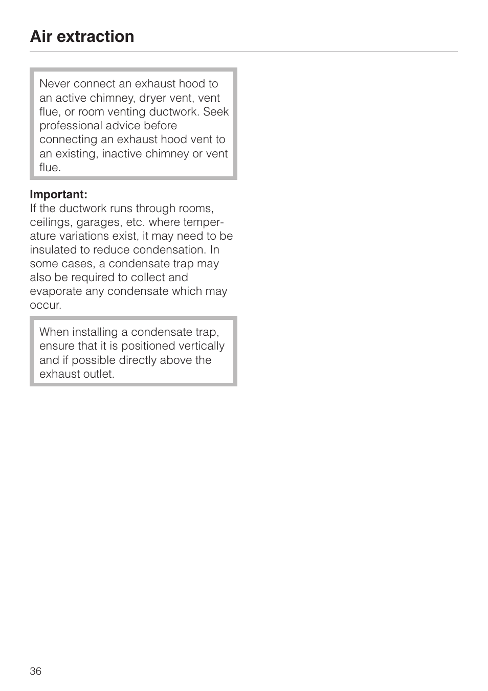 Air extraction | Miele DA 362-75 User Manual | Page 36 / 40