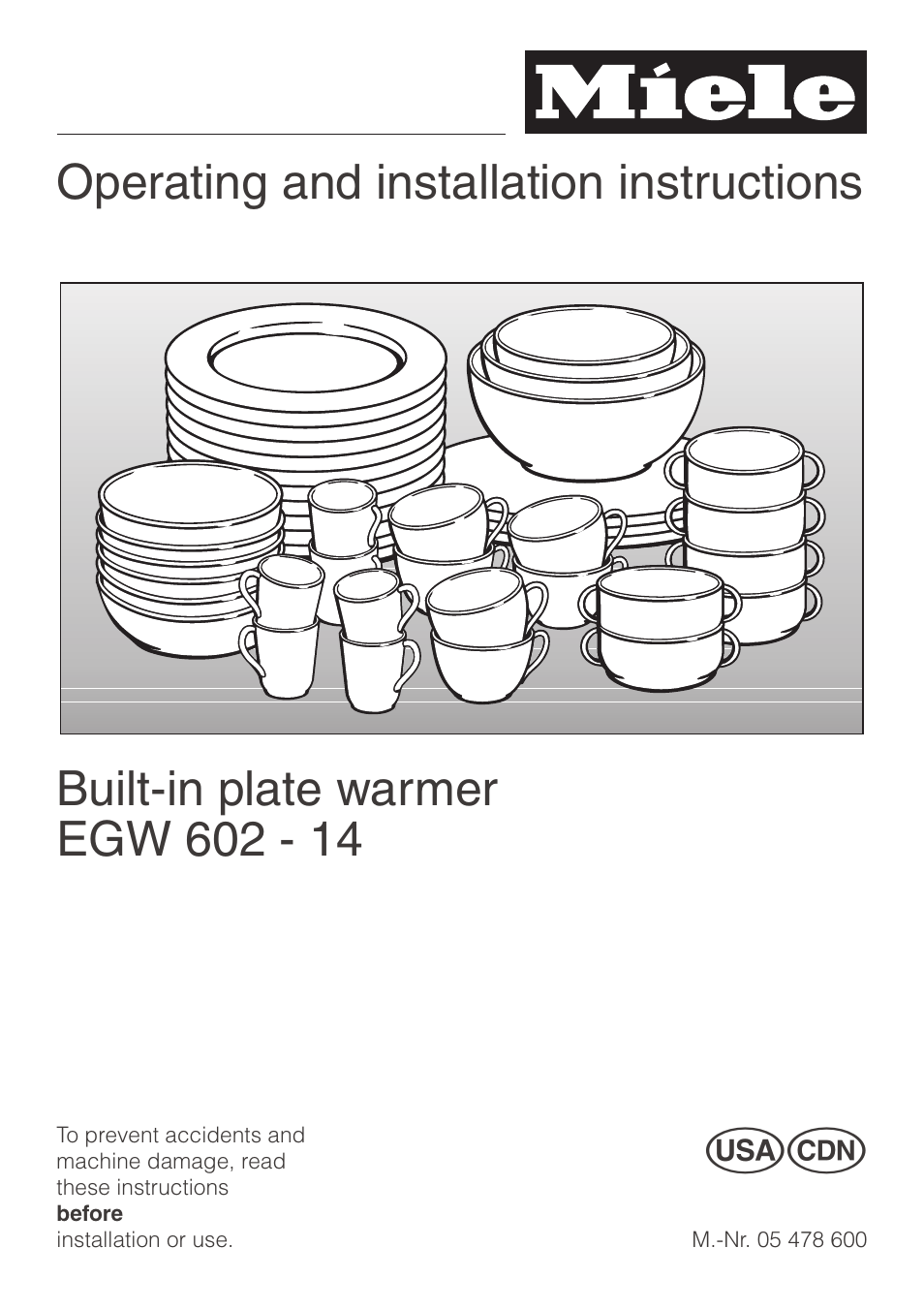Miele EGW602-14 User Manual | 20 pages
