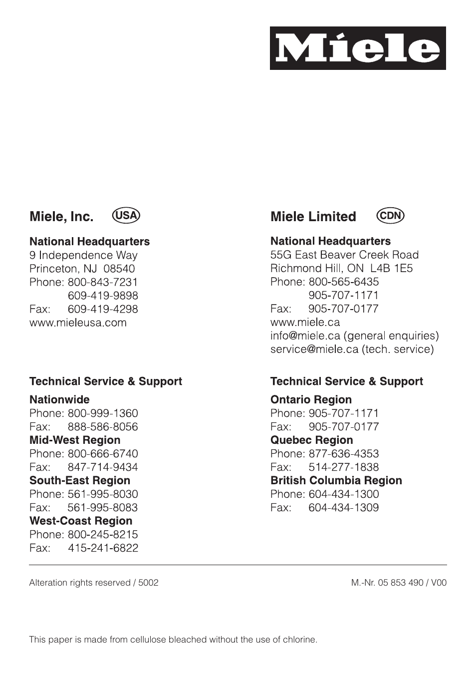 Miele DA210-3 User Manual | Page 36 / 36