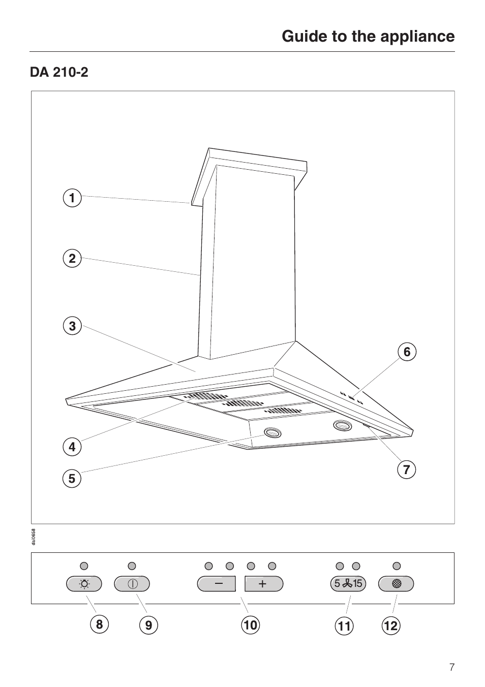 Guide to the appliance 7, Da 210-2 7, Guide to the appliance | Da 210-2 | Miele DA210-3 User Manual | Page 7 / 36