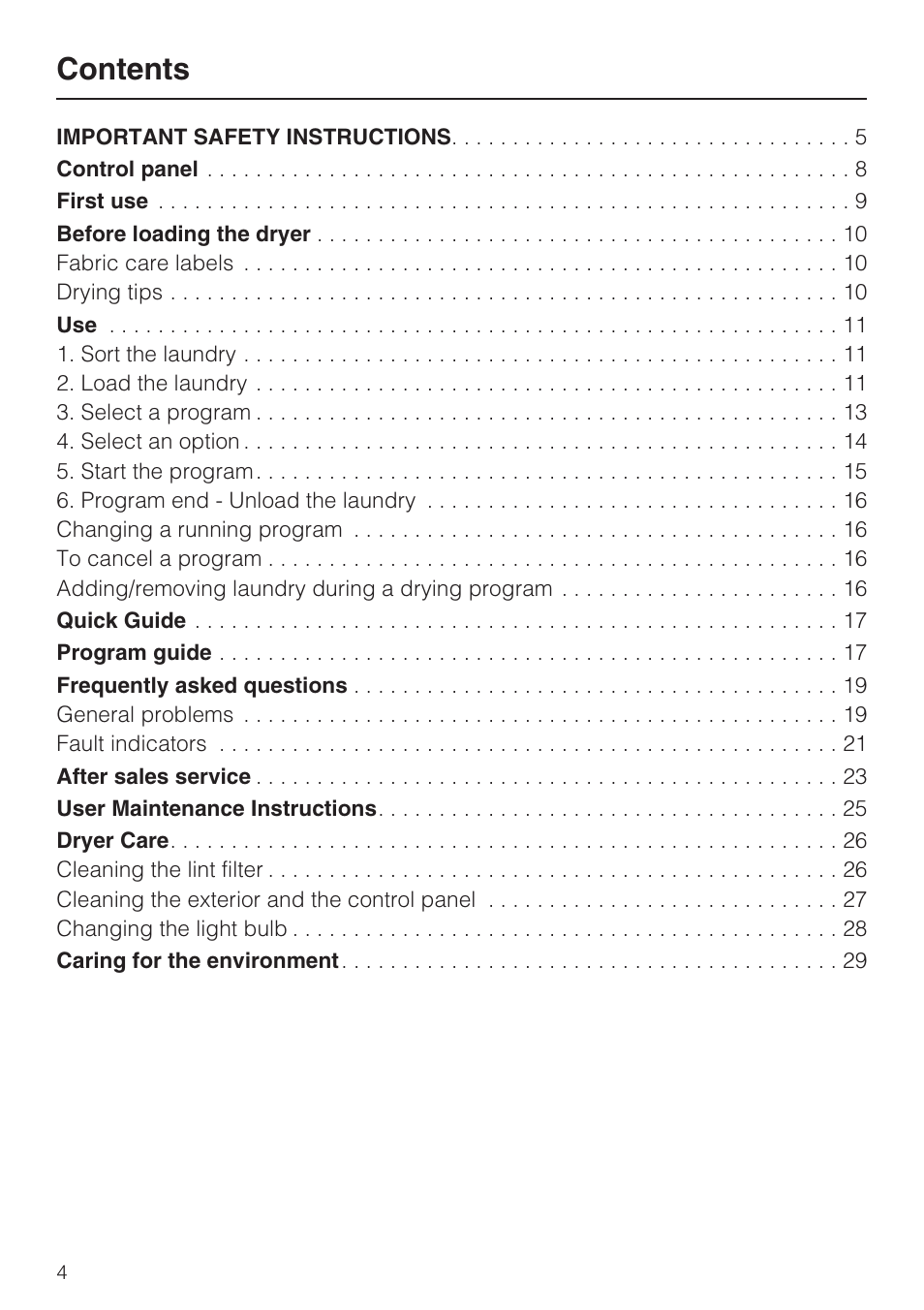 Miele TOUCHTRONIC T 9820 User Manual | Page 4 / 36