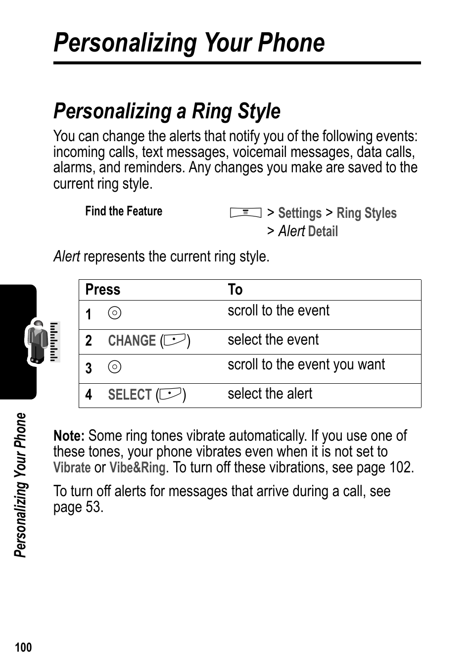 Personalizing your phone, Personalizing a ring style | Siemens U15 User Manual | Page 101 / 188