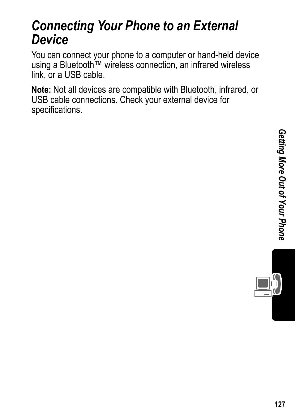 Connecting your phone to an external device | Siemens U15 User Manual | Page 128 / 188