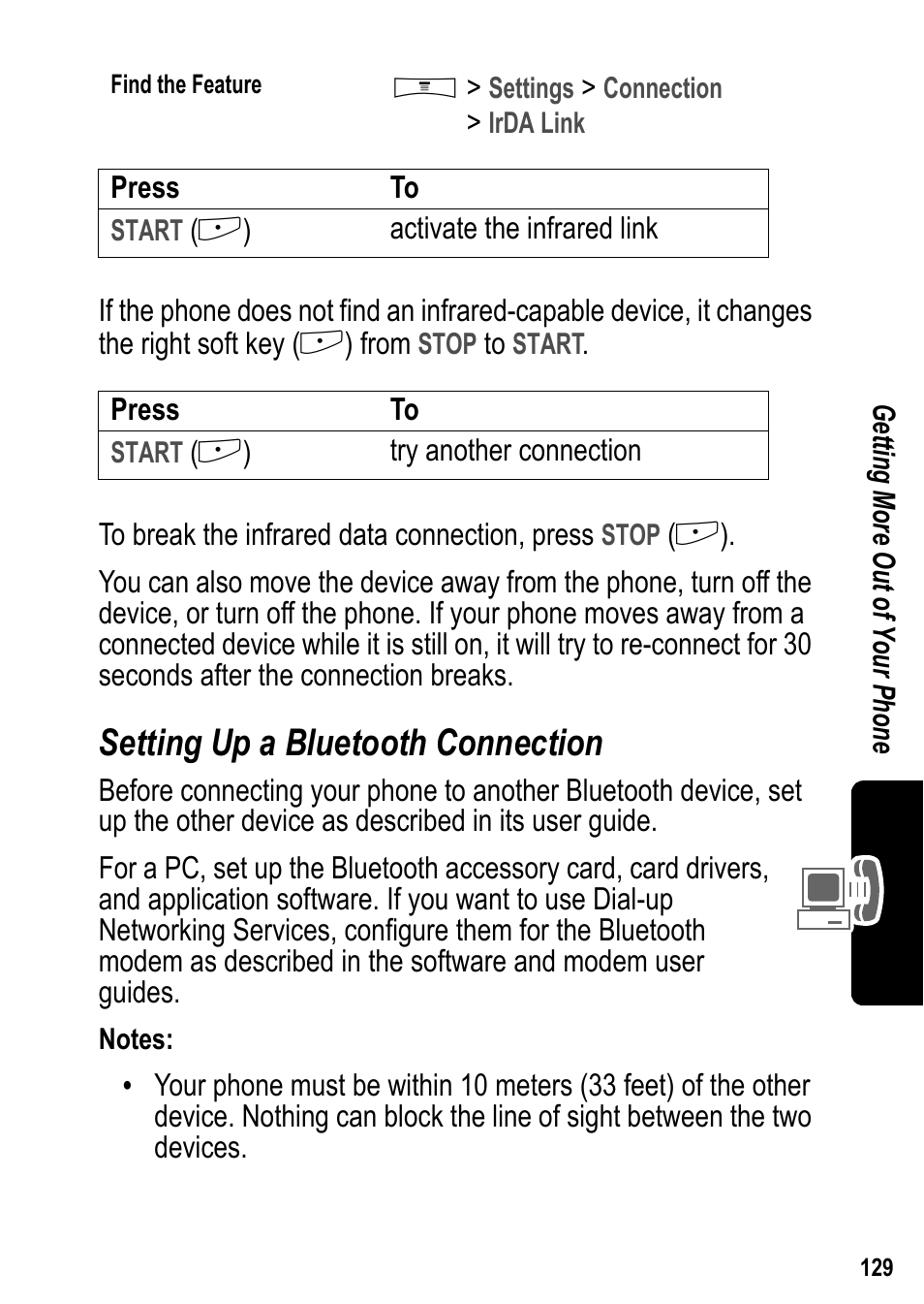 Setting up a bluetooth connection | Siemens U15 User Manual | Page 130 / 188