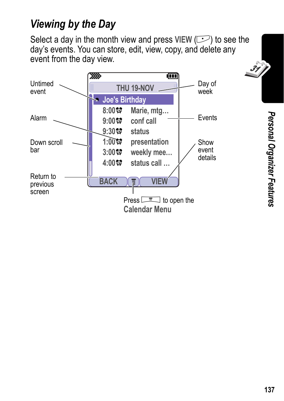 Viewing by the day | Siemens U15 User Manual | Page 138 / 188