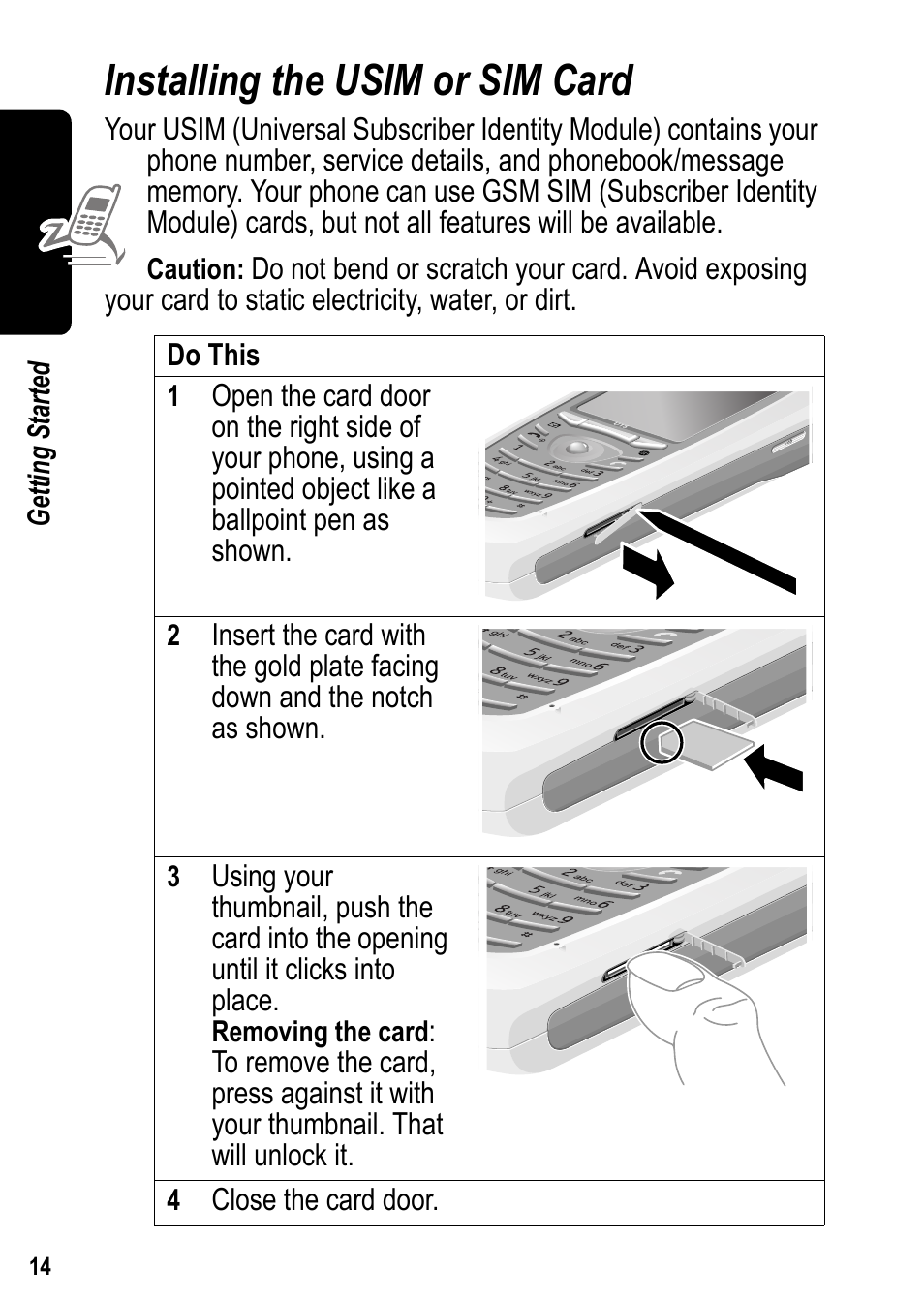Installing the usim or sim card | Siemens U15 User Manual | Page 15 / 188
