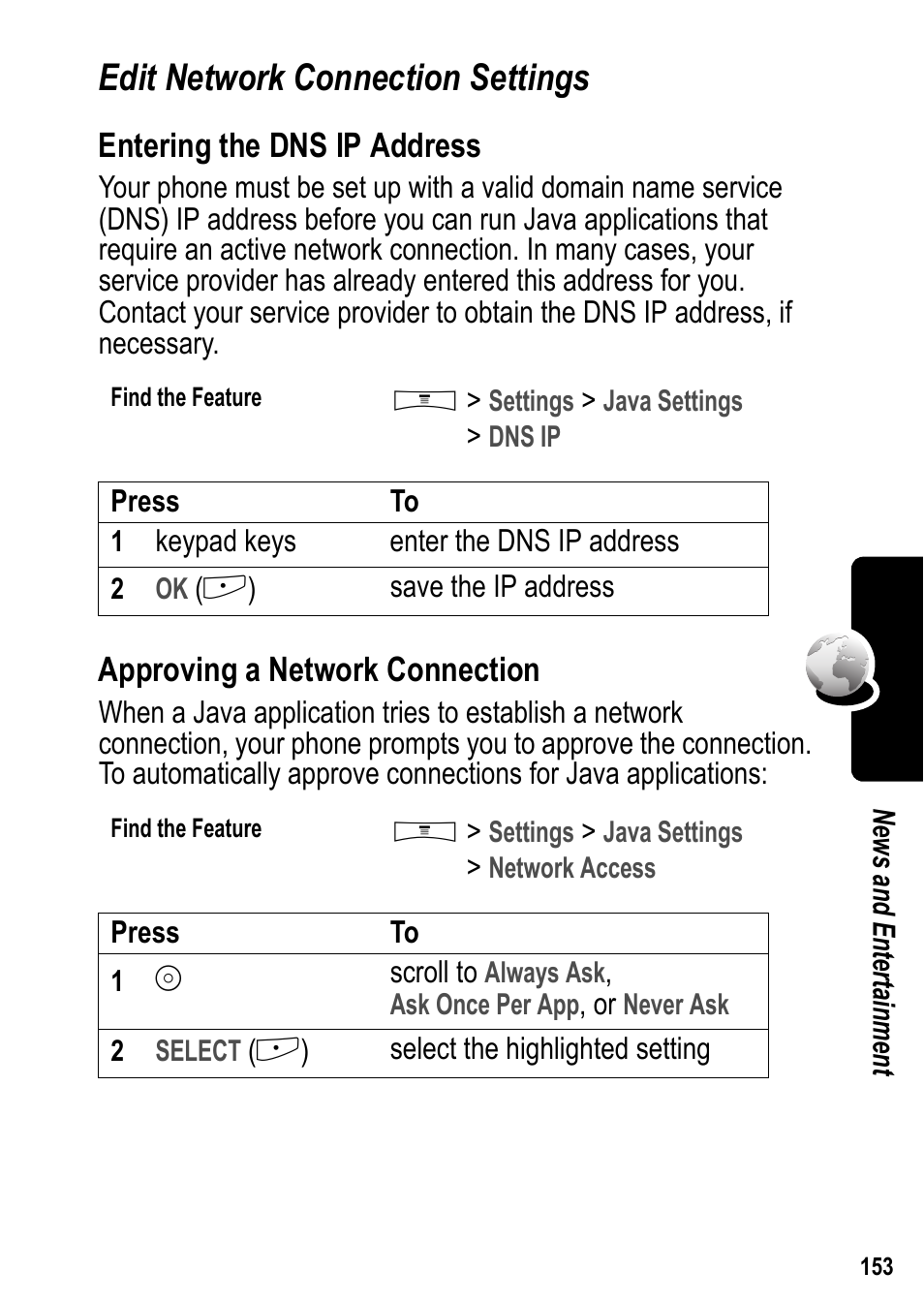 Edit network connection settings | Siemens U15 User Manual | Page 154 / 188