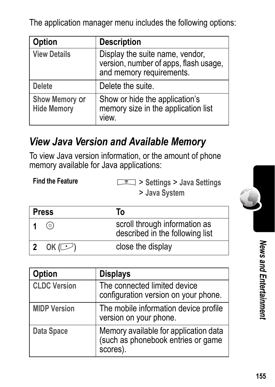 View java version and available memory | Siemens U15 User Manual | Page 156 / 188