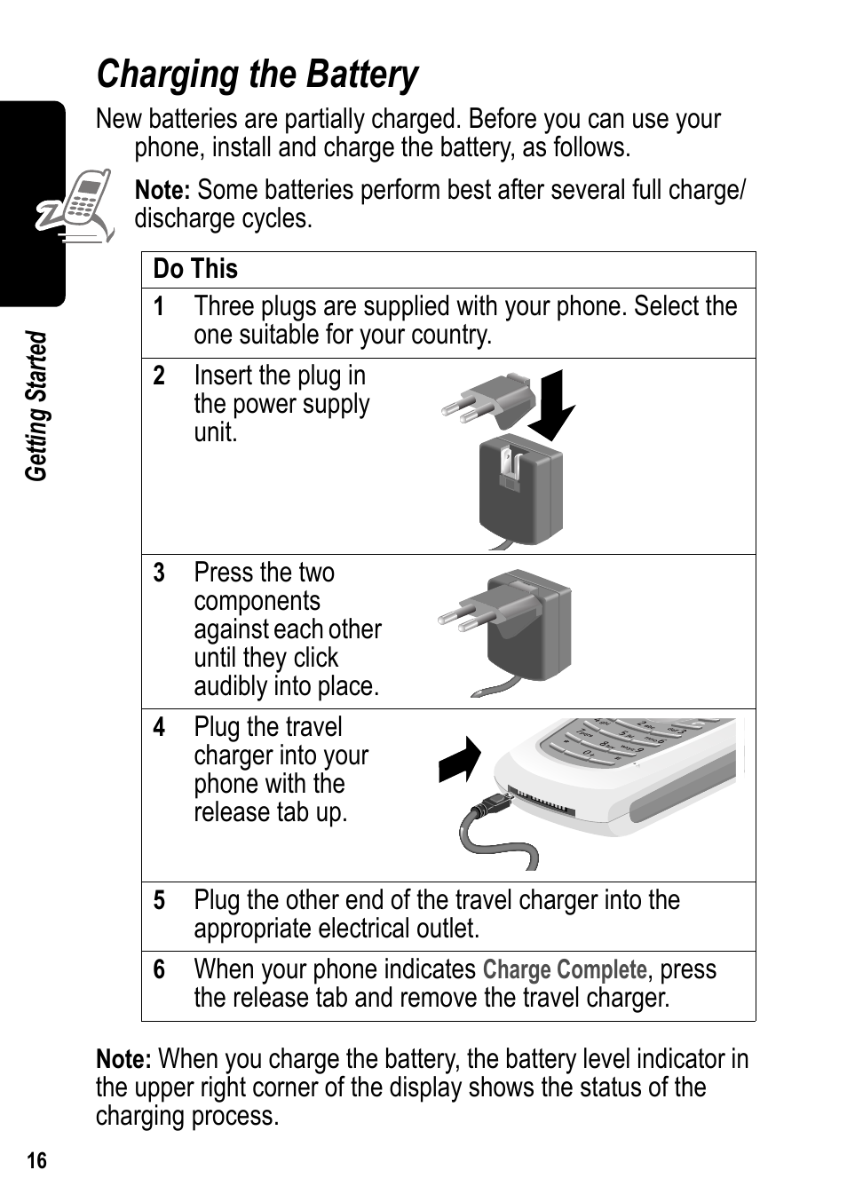 Charging the battery | Siemens U15 User Manual | Page 17 / 188