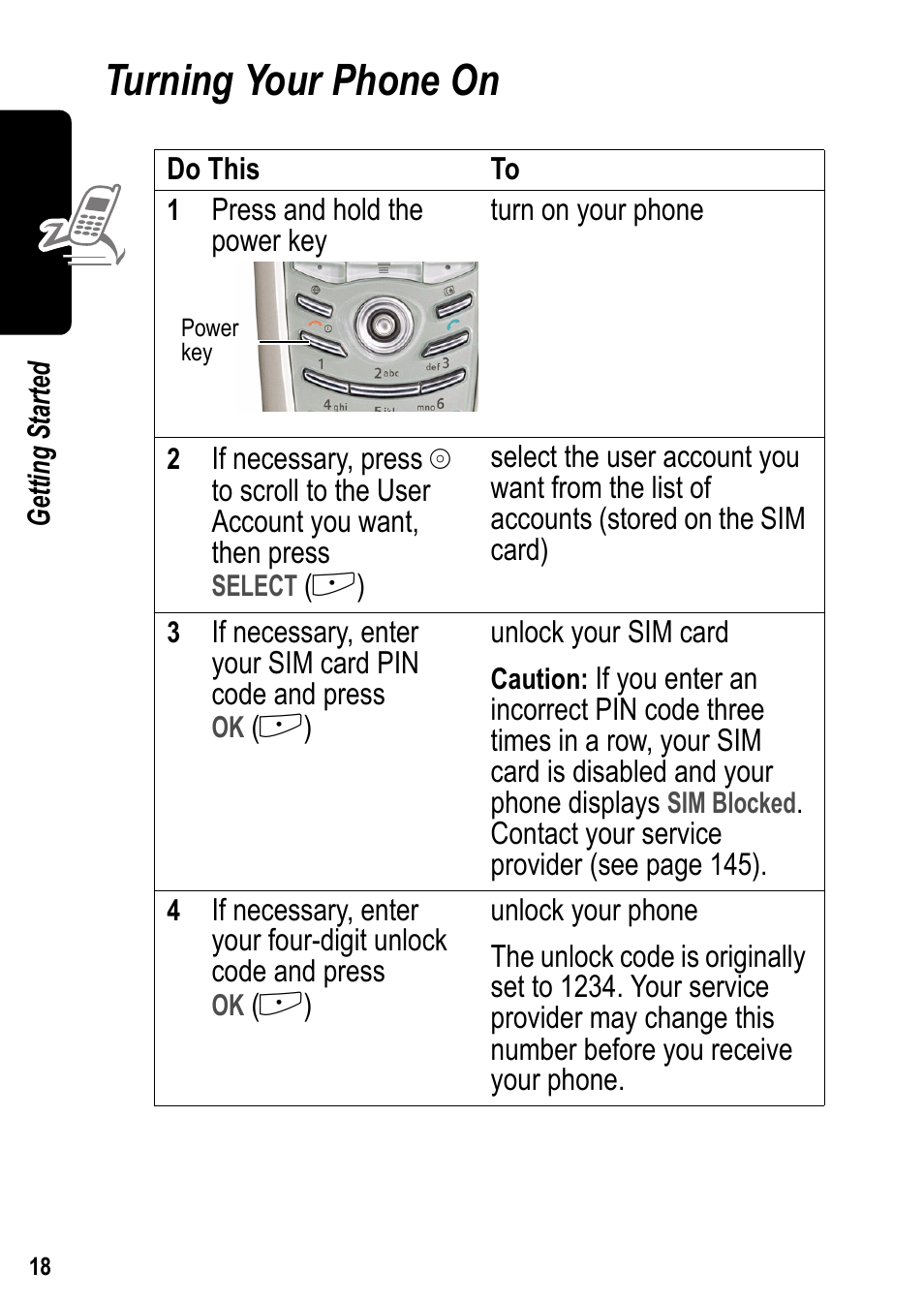 Turning your phone on | Siemens U15 User Manual | Page 19 / 188