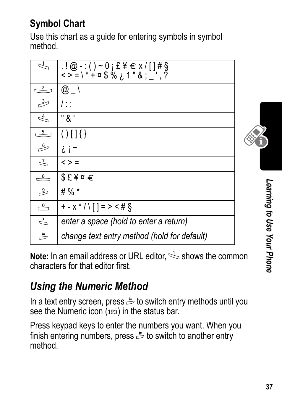 Using the numeric method | Siemens U15 User Manual | Page 38 / 188