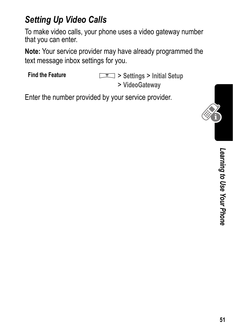 Setting up video calls | Siemens U15 User Manual | Page 52 / 188