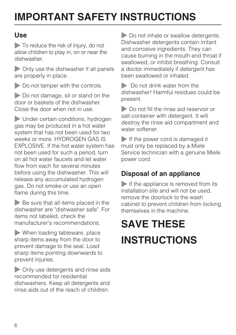 Miele G 2143 User Manual | Page 6 / 60