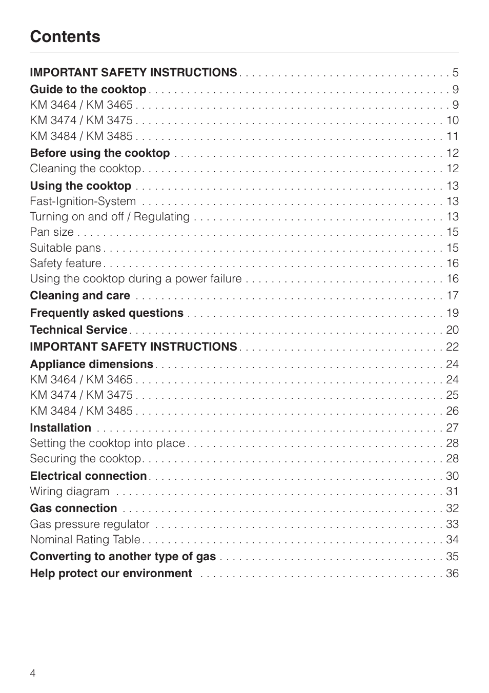 Miele KM 3475 User Manual | Page 4 / 40