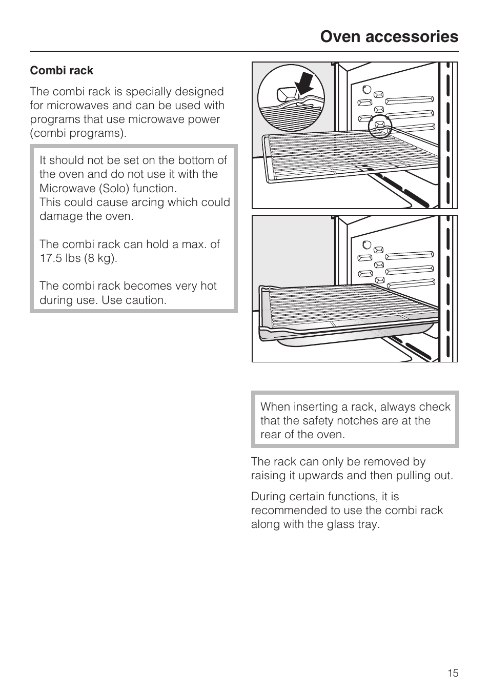 Oven accessories | Miele H 4044 BM User Manual | Page 15 / 56