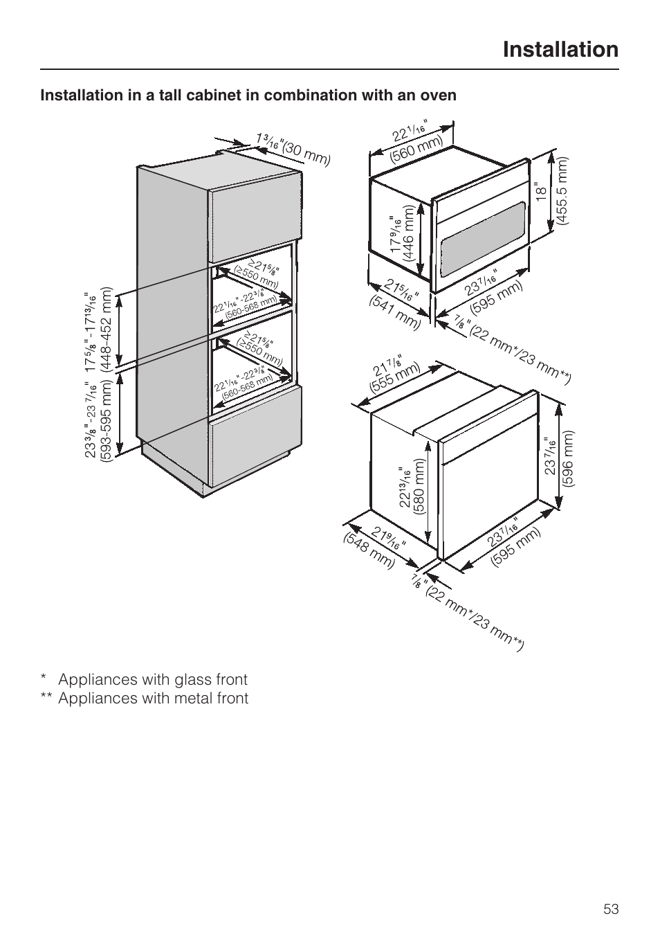 Installation | Miele H 4044 BM User Manual | Page 53 / 56