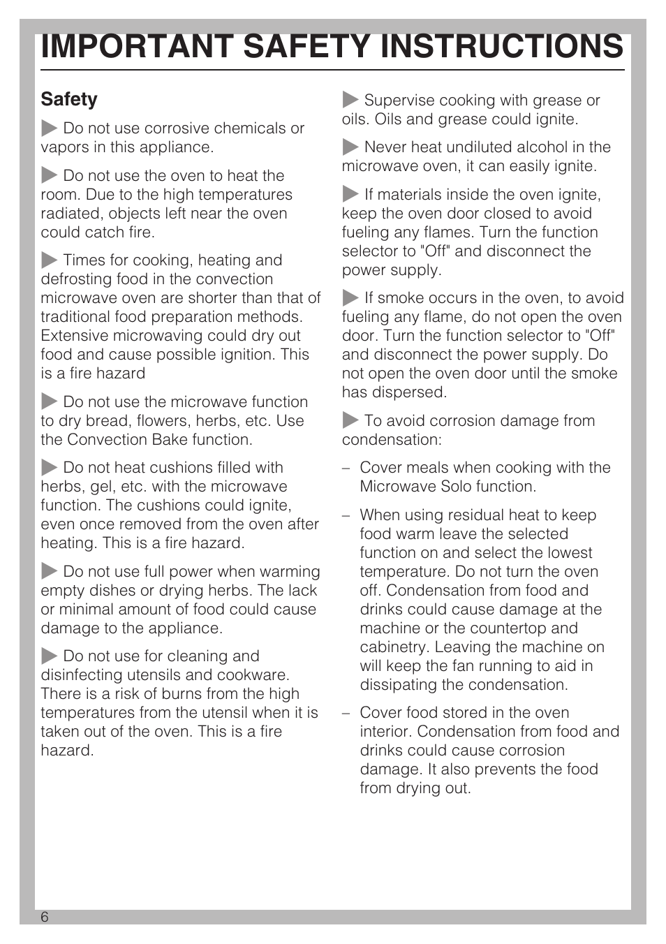 Important safety instructions | Miele H 4044 BM User Manual | Page 6 / 56