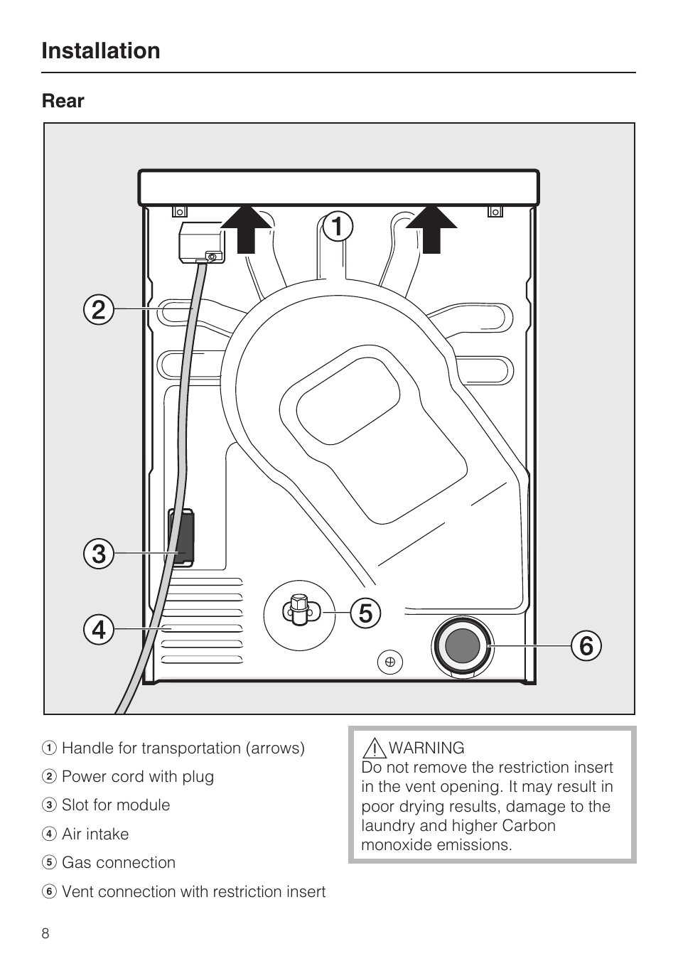 Installation | Miele T9820 User Manual | Page 8 / 28