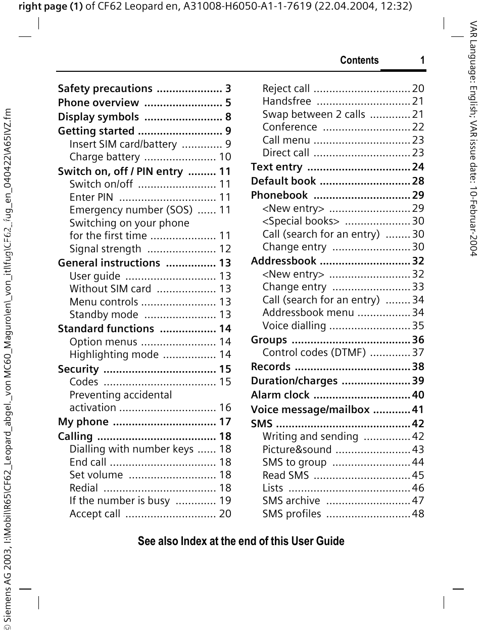 Siemens CF62 User Manual | Page 2 / 122