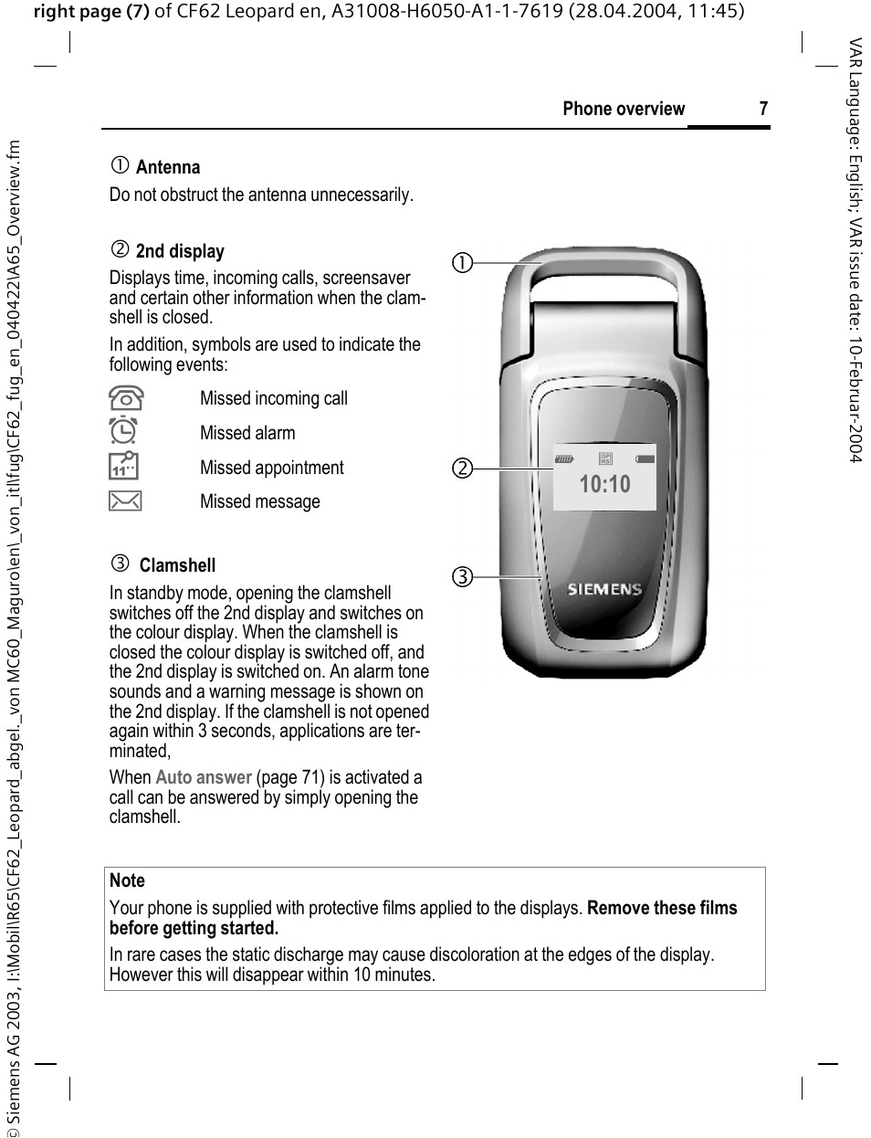Siemens CF62 User Manual | Page 8 / 122