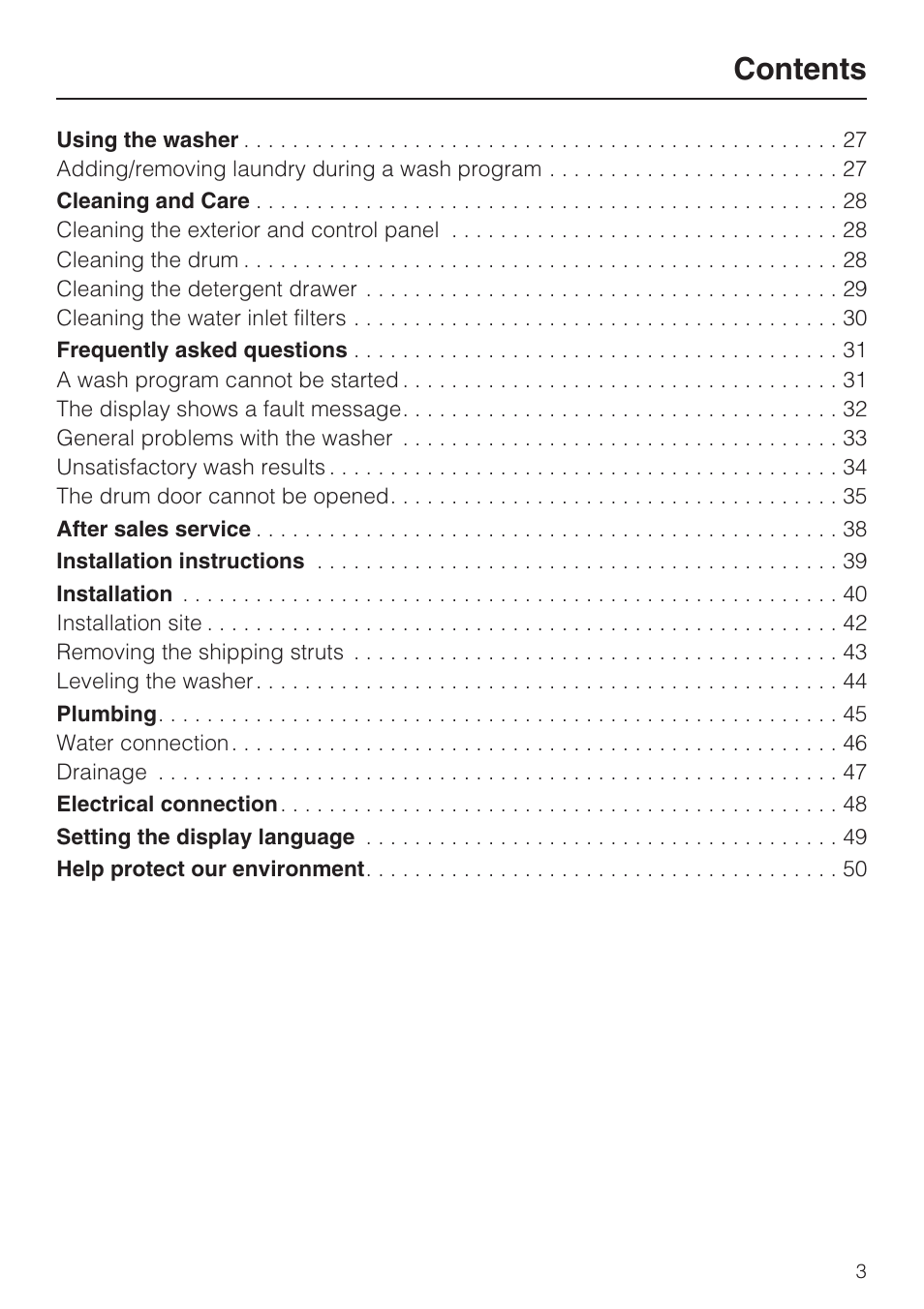 Miele W 4840 User Manual | Page 3 / 56