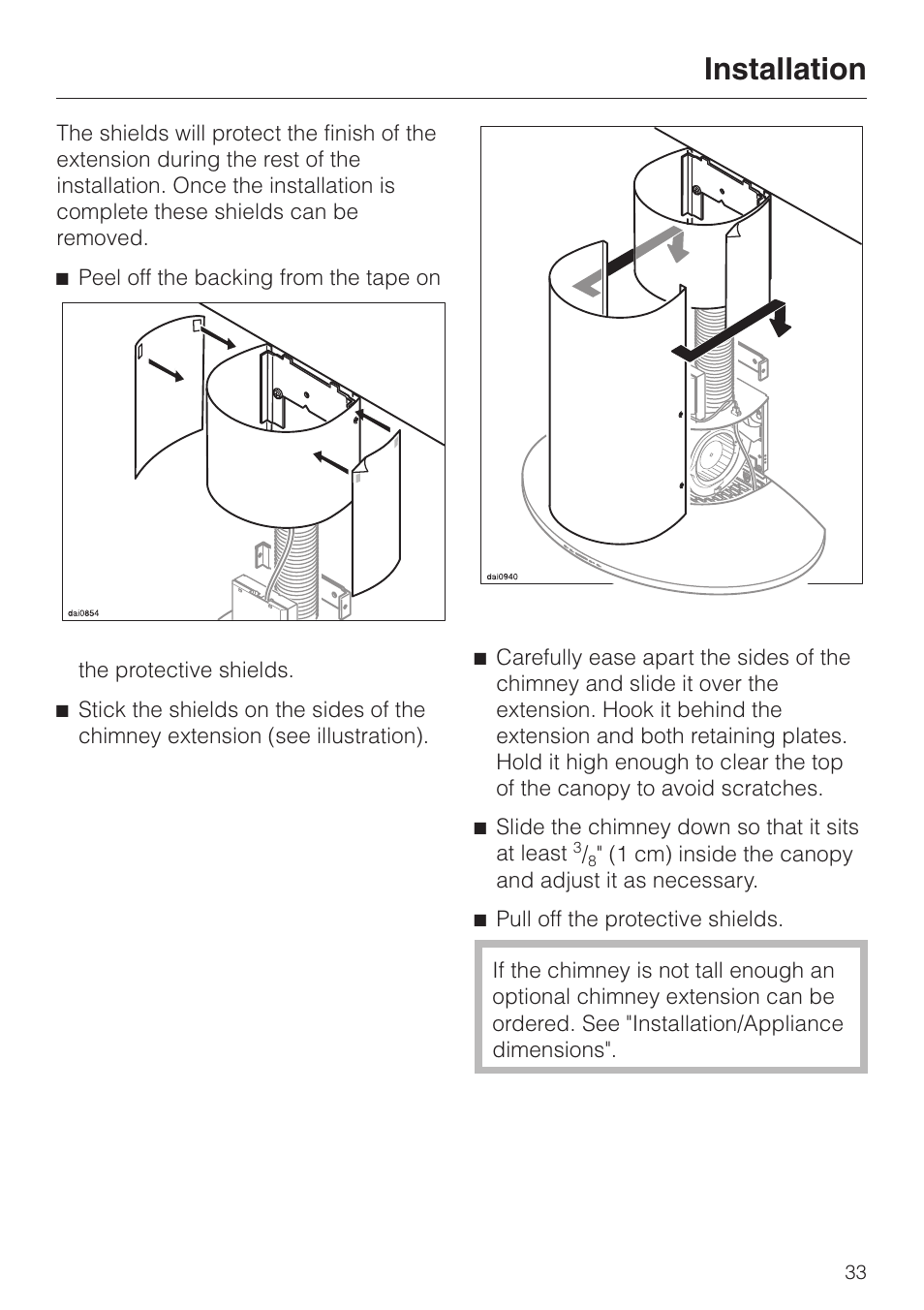 Installation | Miele DA239-3 User Manual | Page 33 / 40