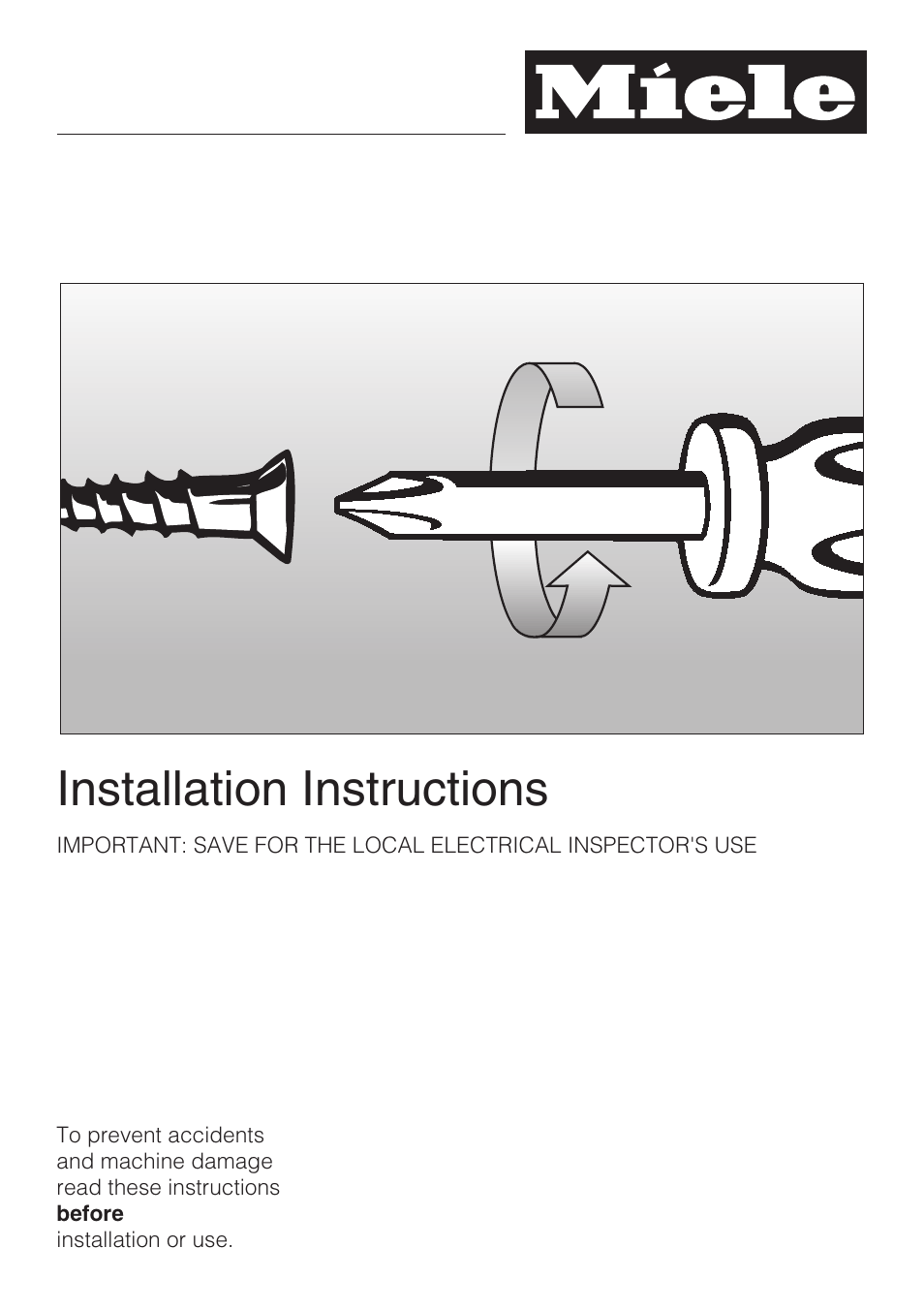 Installation instructions | Miele CS 1122 User Manual | Page 21 / 40