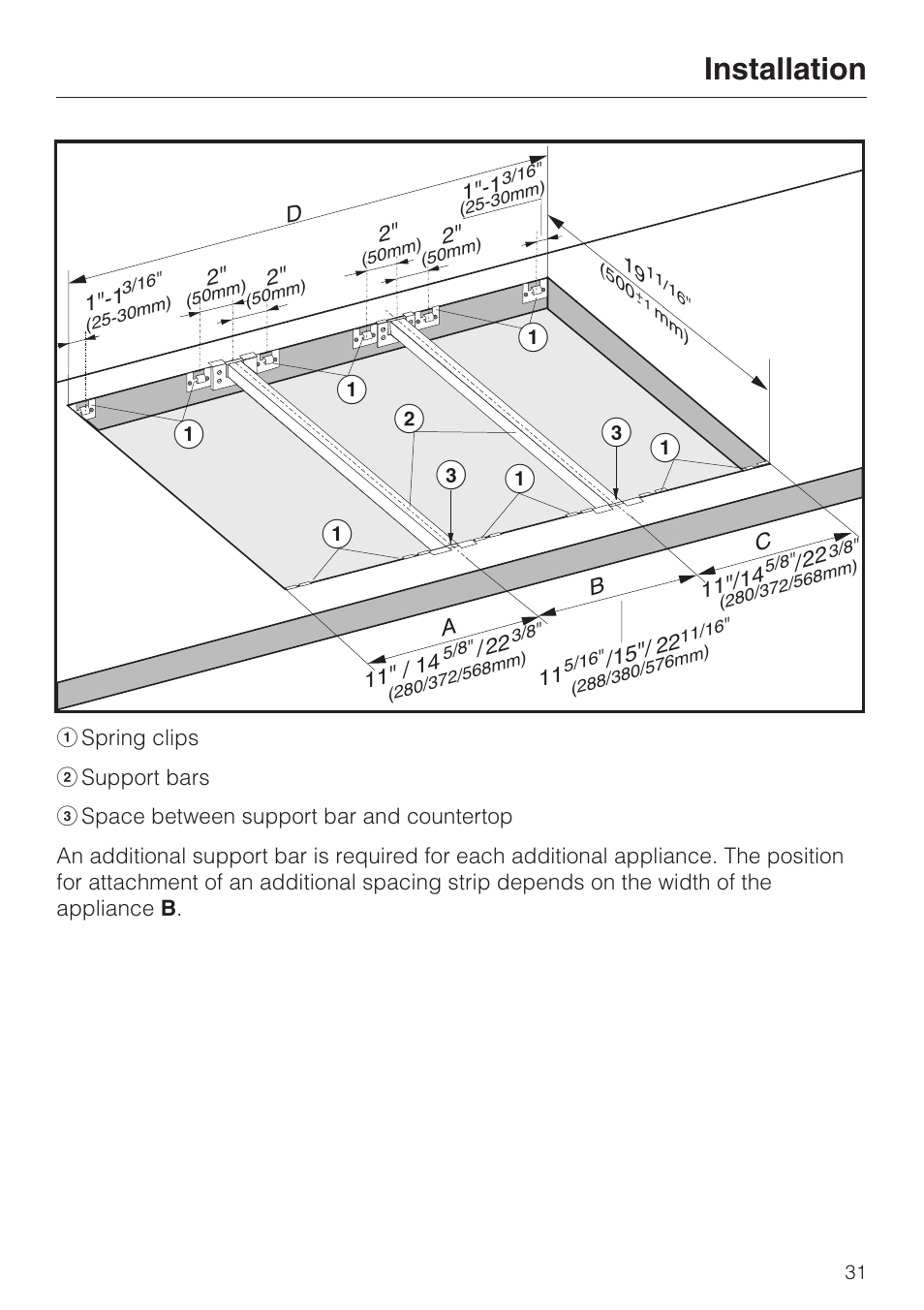 Ba a, Installation | Miele CS 1122 User Manual | Page 31 / 40