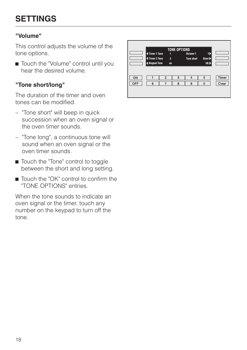 Settings | Miele H 394 User Manual | Page 18 / 68