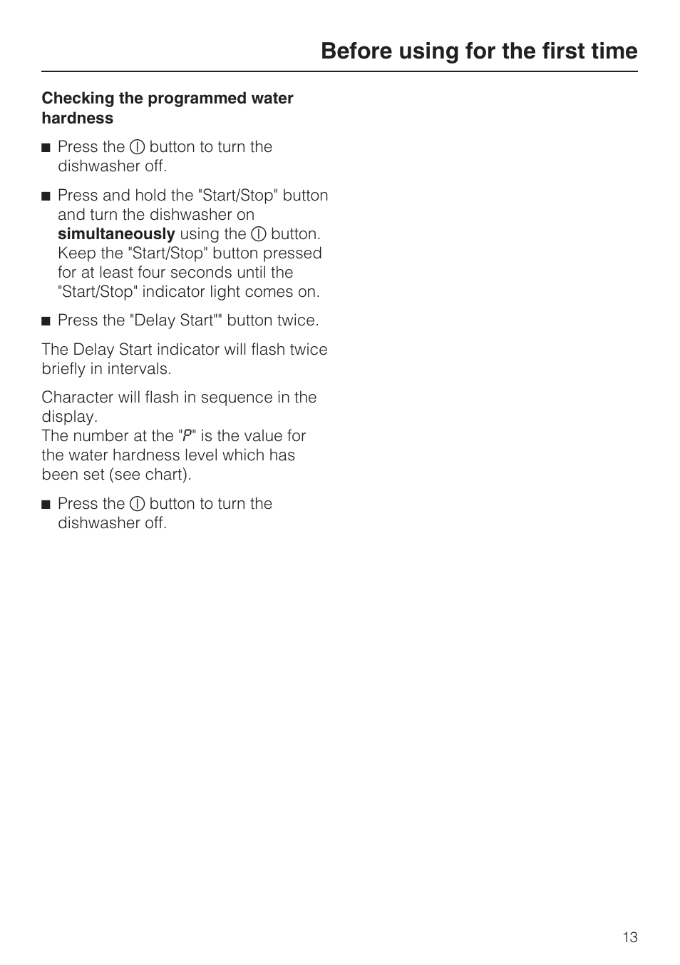 Before using for the first time | Miele G 5100 User Manual | Page 13 / 68