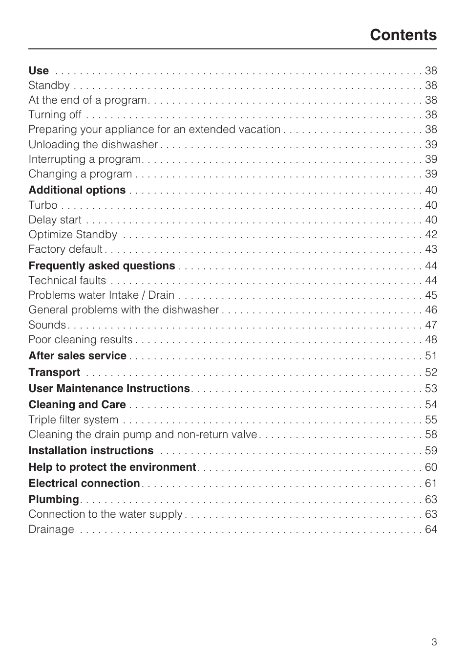 Miele G 5100 User Manual | Page 3 / 68