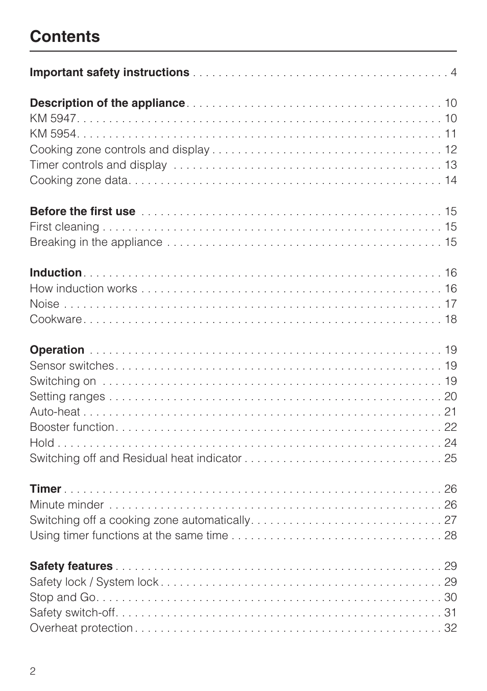 Miele KM5947 User Manual | Page 2 / 56