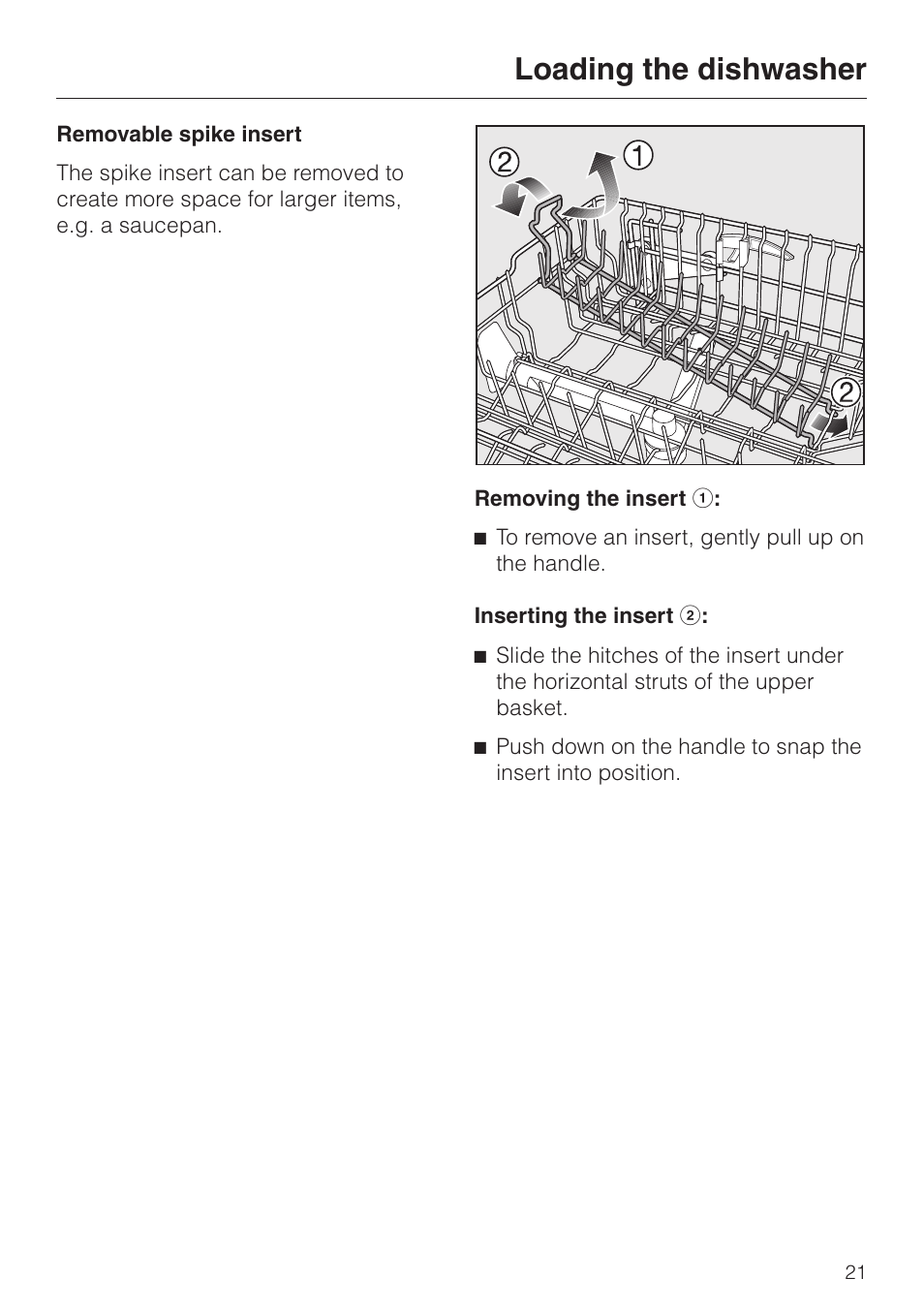Loading the dishwasher | Miele G 2420 G 2430 User Manual | Page 21 / 60